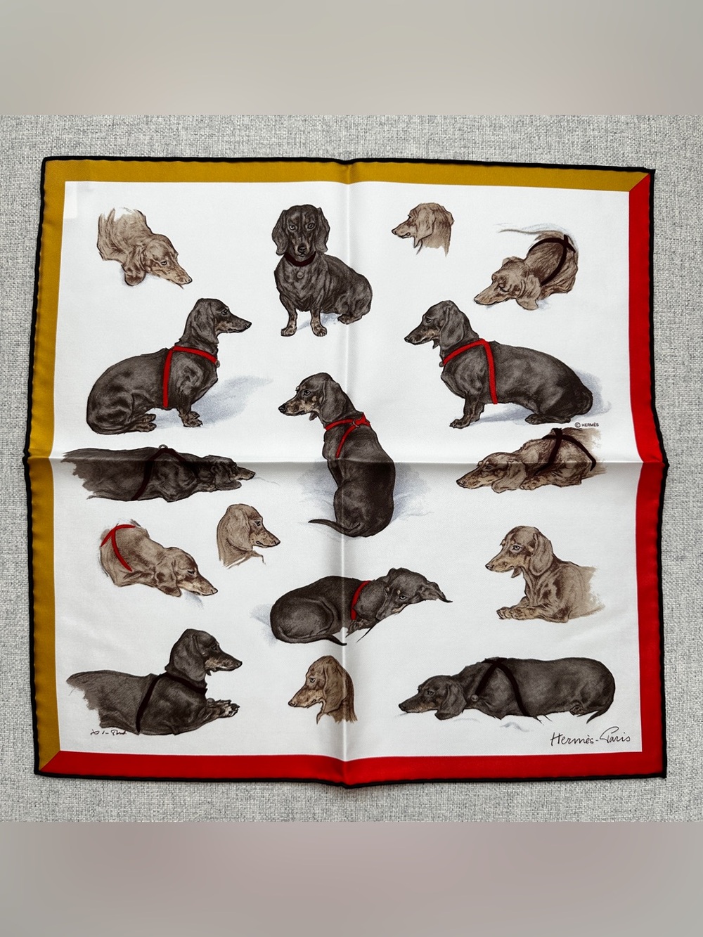 Hermes Les Bassets scarf 45